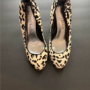 White House Black Market Animal Print Heels